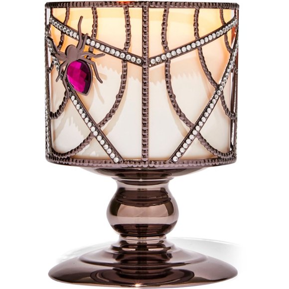 Bath & Body Works Spider Gem Rhinestone 3-Wick Pedestal Candle Holder - Picture 3 of 3
